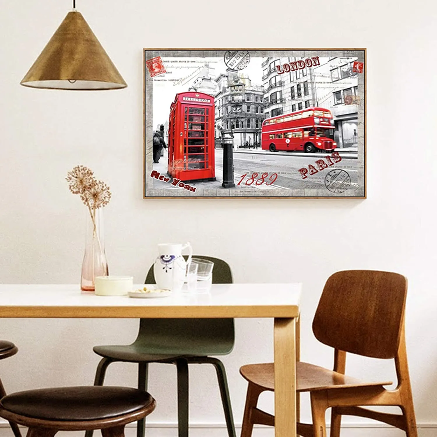 1000-Piece Jigsaw Puzzle for Adults - London Impression Red Bus Telephone Booth Theme