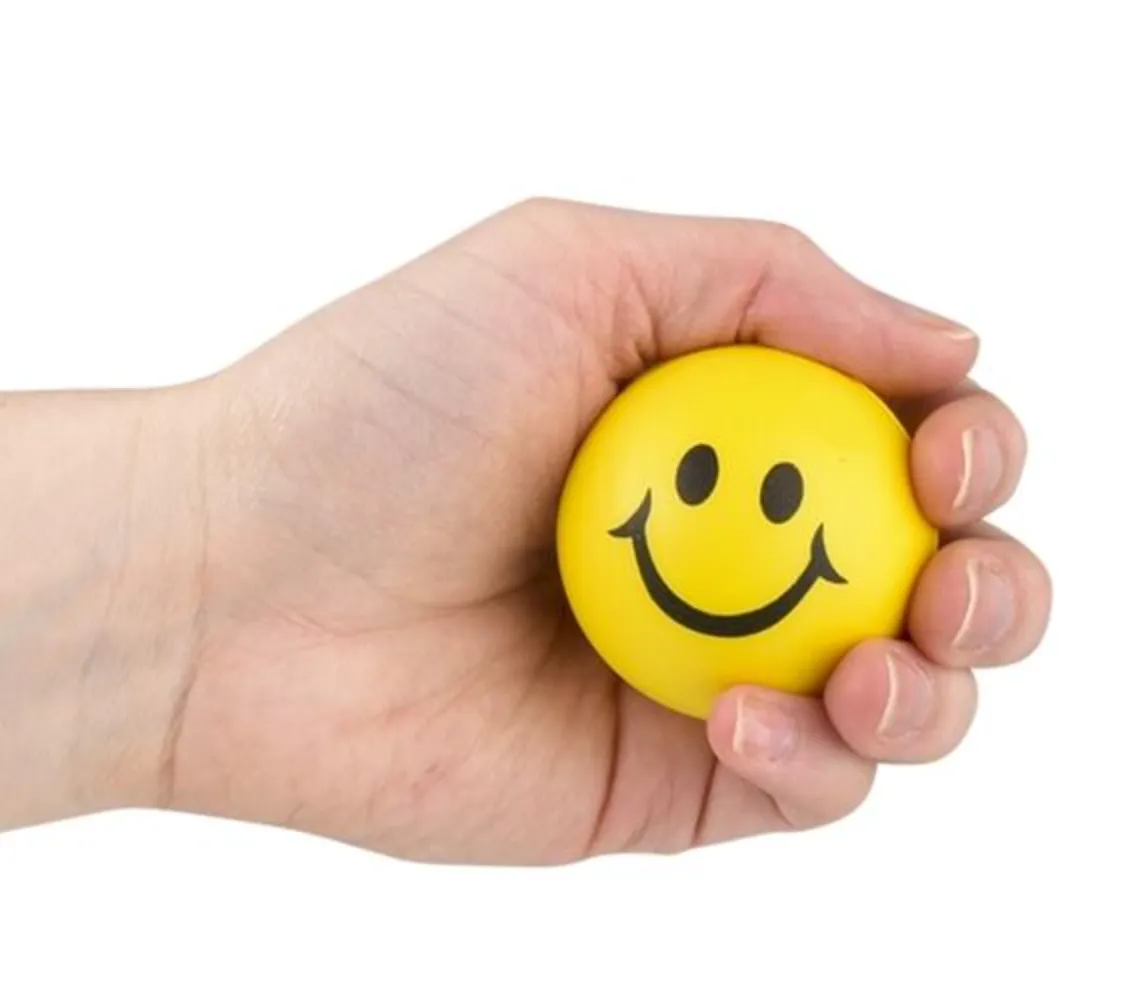 2" SMILEY FACE STRESS BALL (12 per unit), #BASQUS2 (E-57)
