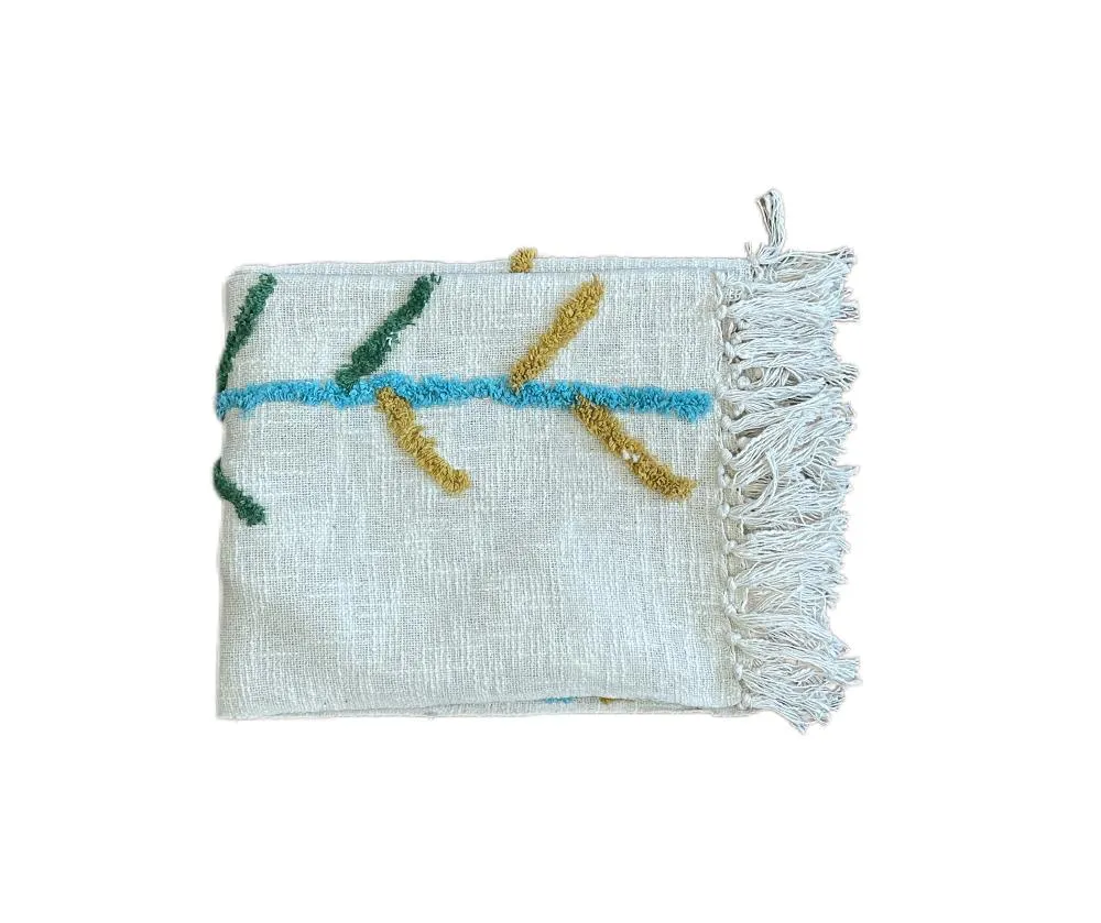 Bohemian Diamond Tree Cotton Tufted Bedding Throw Blanket