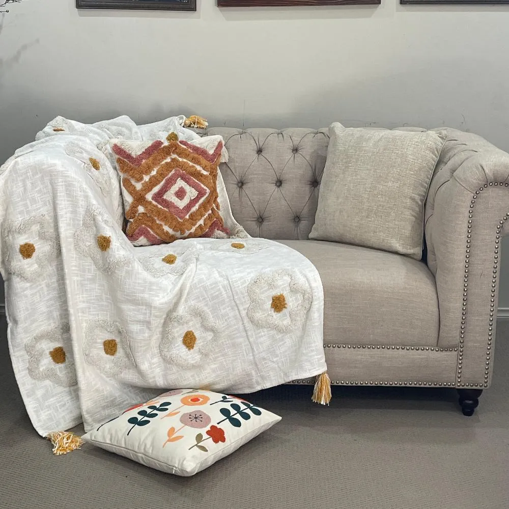 Bohemian Flower Cotton Bedding Throw Blanket-1
