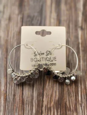Circular Loop Earrings with Dangling Discs