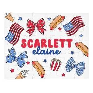 Kids Personalized 30 Piece Puzzle | Party In The USA Bows