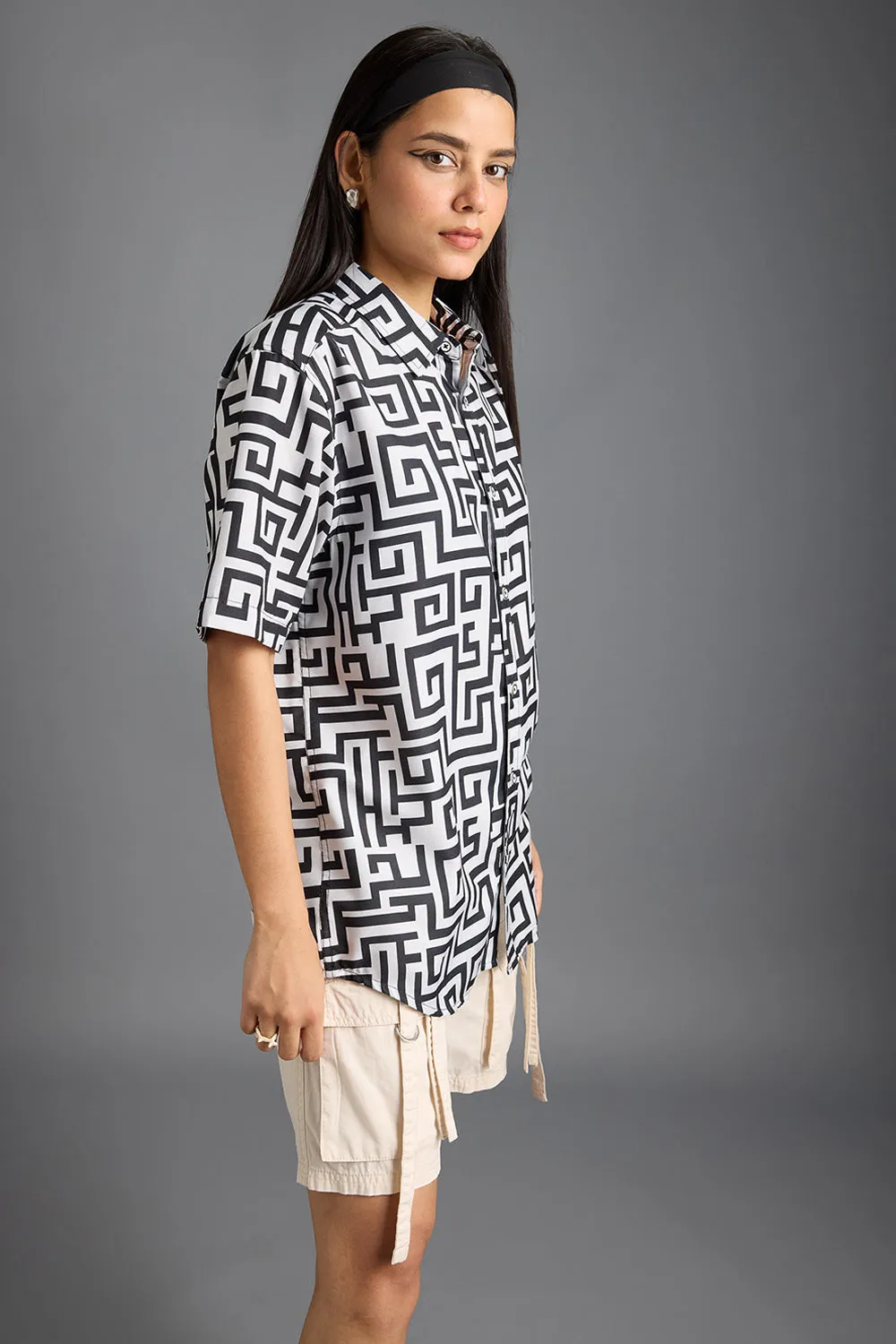 Maze Printed Women's Resort Shirt