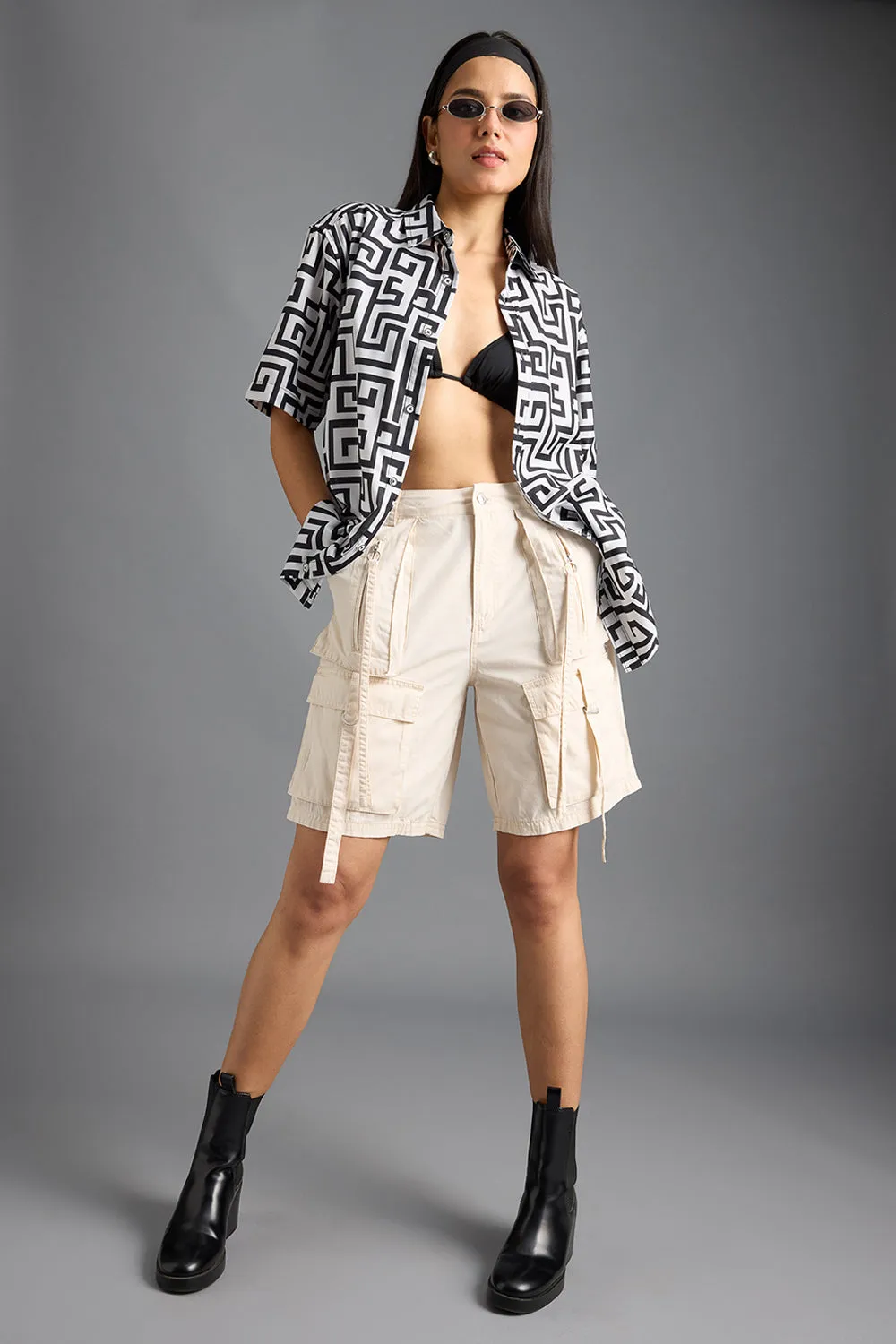 Maze Printed Women's Resort Shirt