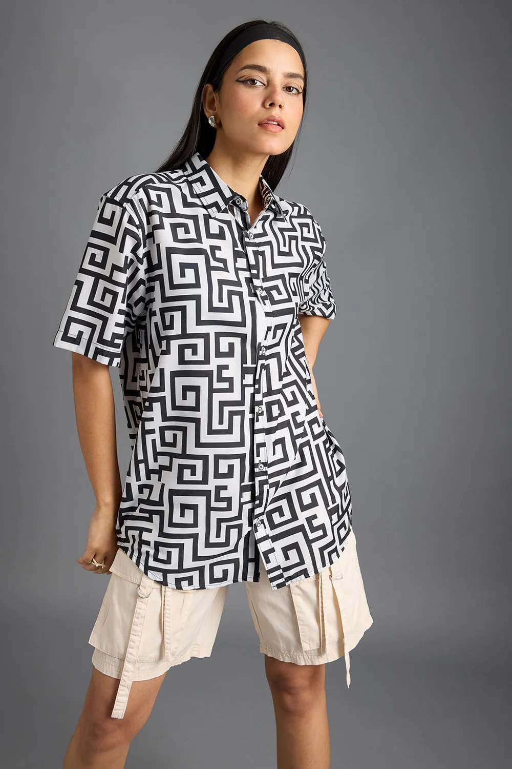 Maze Printed Women's Resort Shirt
