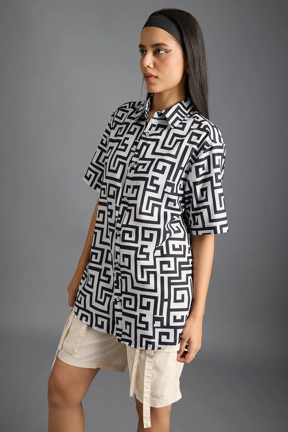 Maze Printed Women's Resort Shirt