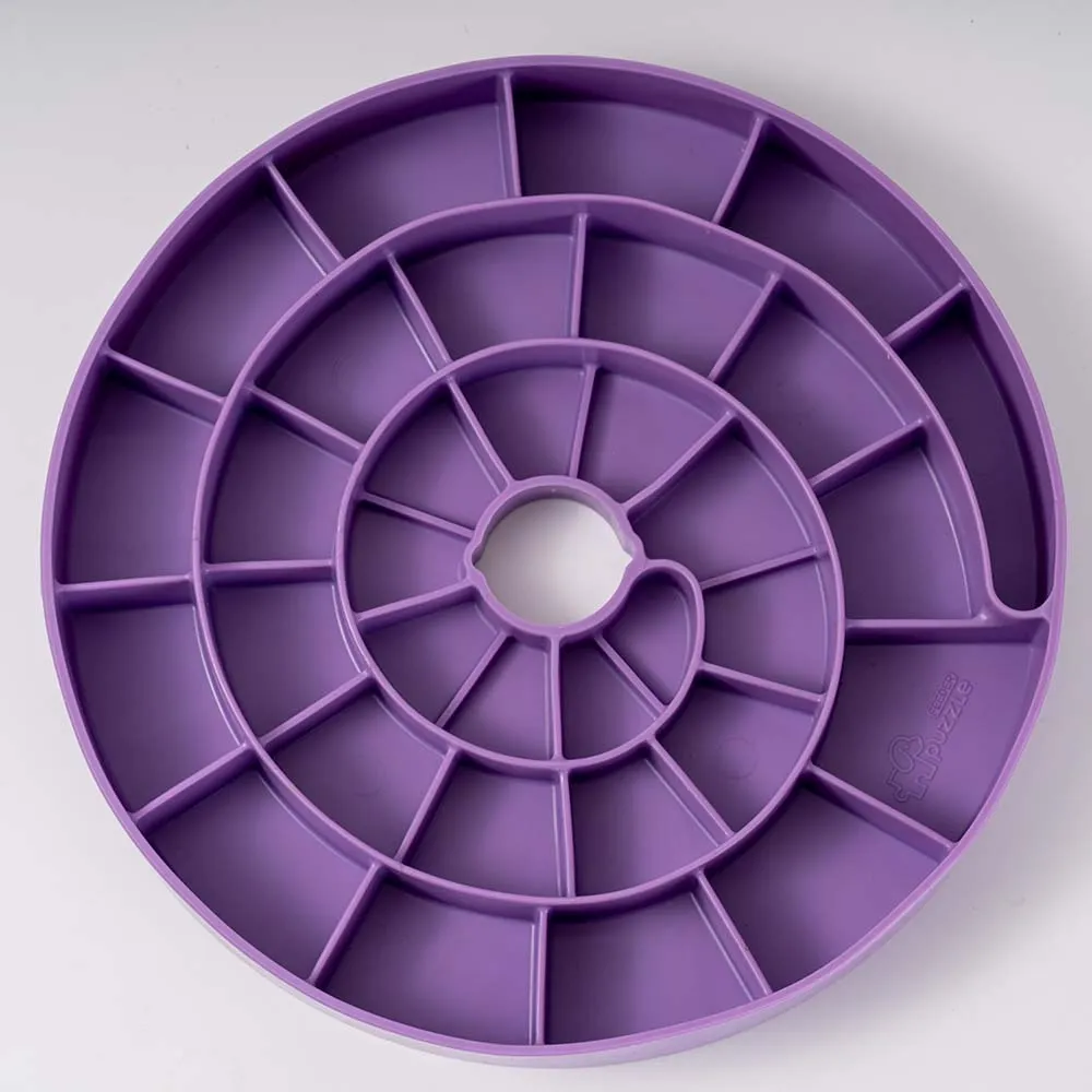 Puzzle Feeder Interactive Dog Bowl (Swirl, Purple)