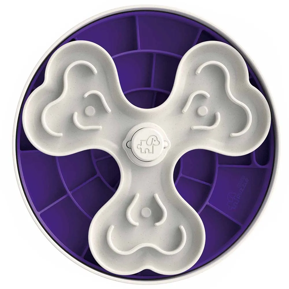 Puzzle Feeder Interactive Dog Bowl (Swirl, Purple)
