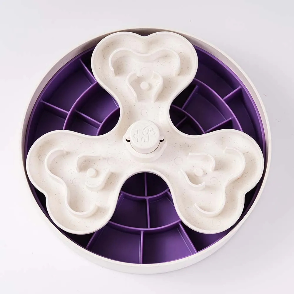 Puzzle Feeder Interactive Dog Bowl (Swirl, Purple)