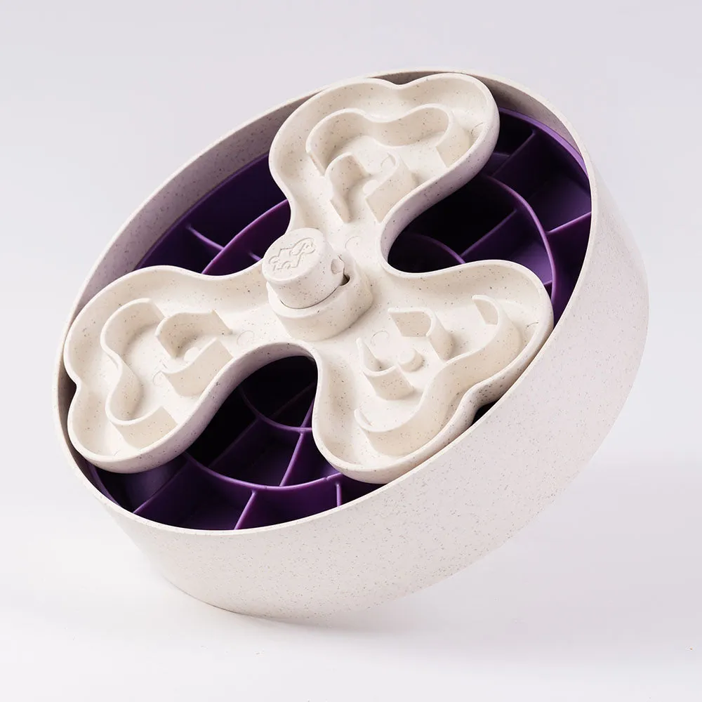 Puzzle Feeder Interactive Dog Bowl (Swirl, Purple)