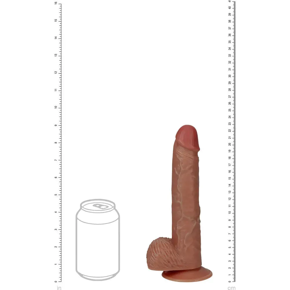 REALROCK 23cm Vibrating Cock   Balls - Tan