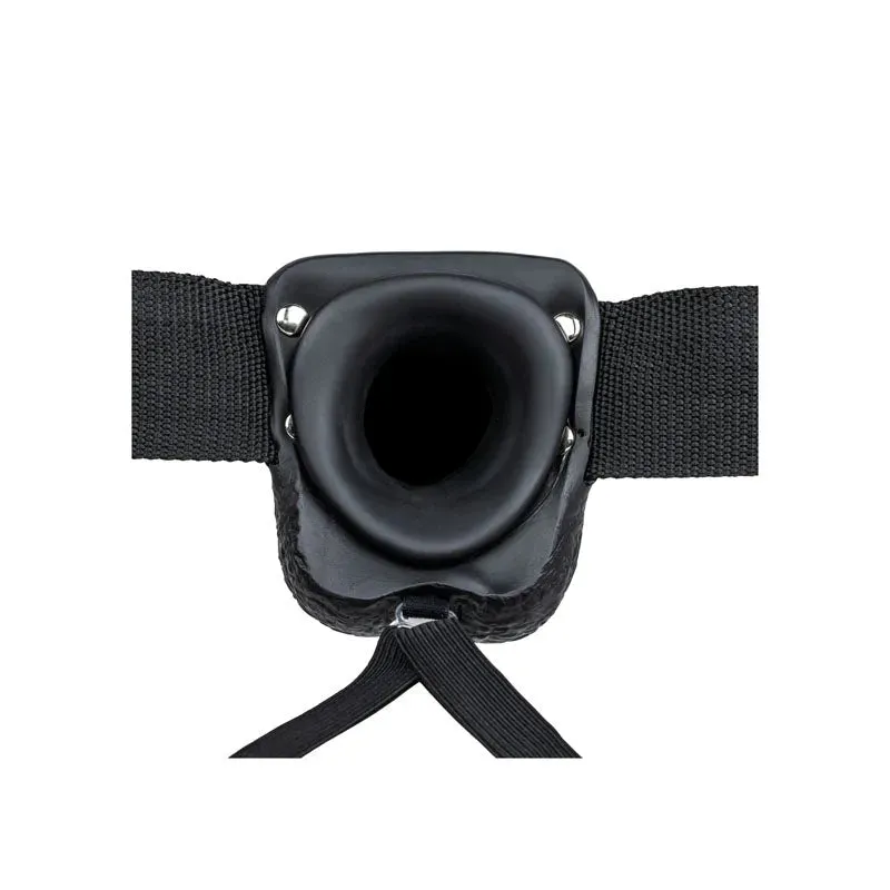 REALROCK Vibrating Hollow Strapon   Balls - 18cm  -  18 cm Vibrating Hollow Strap-On