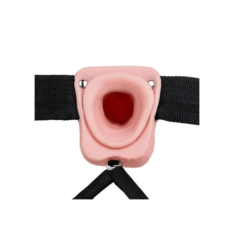 REALROCK Vibrating Hollow Strapon   Balls - 23cm  -  23 cm Vibrating Hollow Strap-On